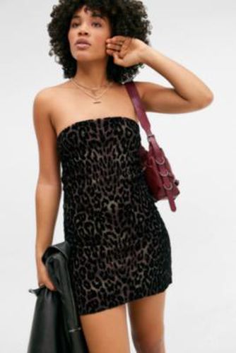 Silence + Noise Alix Flocked Leopard Mini Dress - 2XS at - Urban Outfitters - Modalova