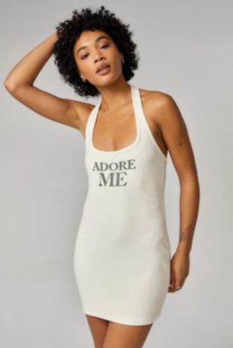 UO Adore Me Halter Mini Dress - Cream 2XS at - Urban Outfitters - Modalova