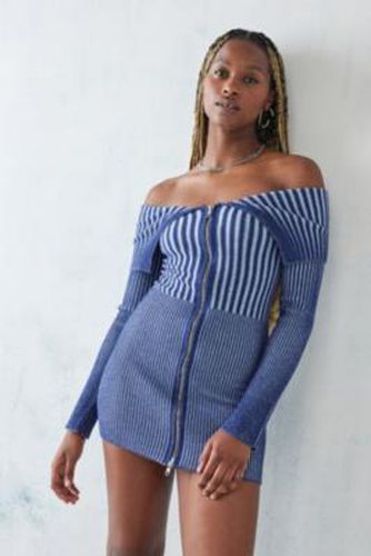 UO Kai Plated Rib Off-The-Shoulder Mini Dress - 2XS at - Urban Outfitters - Modalova