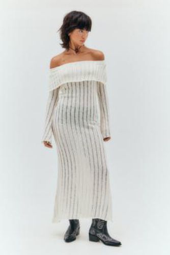 UO Shae Laddered Off-The-Shoulder Maxi Dress - Cream XS at - Urban Outfitters - Modalova