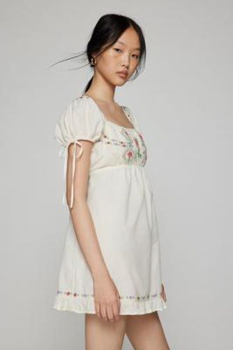 Marcella Embroidered Mini Dress - White 2XS at Urban Outfitters - Kimchi Blue - Modalova