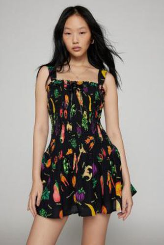 Suzette Smocked Mini Dress - Black 2XS at Urban Outfitters - Kimchi Blue - Modalova