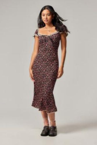 Saskia Floral Midi Dress - Black 2XS at Urban Outfitters - Light Before Dark - Modalova