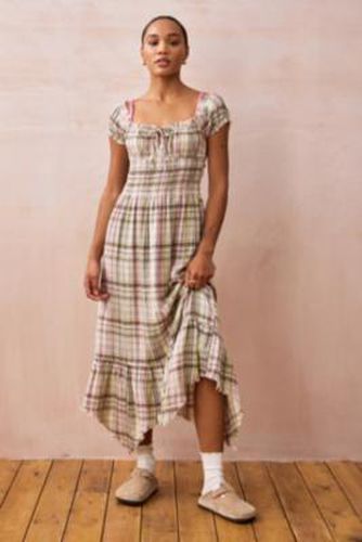 Suki Checked Midi Dress - Pink 2XS at Urban Outfitters - Kimchi Blue - Modalova