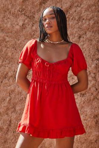 Farron Babydoll Mini Dress - Red 2XS at Urban Outfitters - Kimchi Blue - Modalova