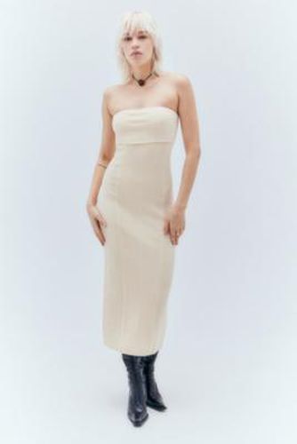 UO Halle Fold-Over Bandeau Midi Dress - Cream 2XS at - Urban Outfitters - Modalova