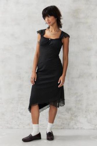 Maisie Polka Dot Midi Dress - Black 2XS at Urban Outfitters - Kimchi Blue - Modalova