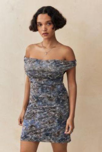 Elida Flocked Mini Dress - Blue XS at Urban Outfitters - Silence + Noise - Modalova