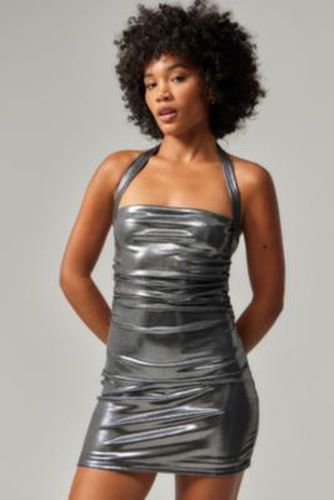 Silence + Noise Parker Metalic Mini Dress - Silver XS at - Urban Outfitters - Modalova