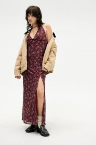 UO Floral Halterneck Mesh Maxi Dress - 2XS at - Urban Outfitters - Modalova