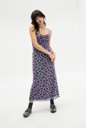 UO Floral Tie-Front Mesh Maxi Dress - 2XS at - Urban Outfitters - Modalova