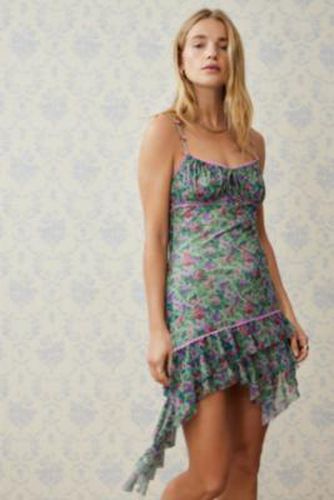 Rosebud Asymmetrical Mini Dress - Green 2XS at Urban Outfitters - Kimchi Blue - Modalova