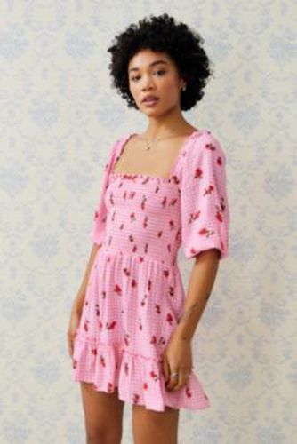 Lucia Gingham Mini Dress - Pink 2XS at Urban Outfitters - Kimchi Blue - Modalova