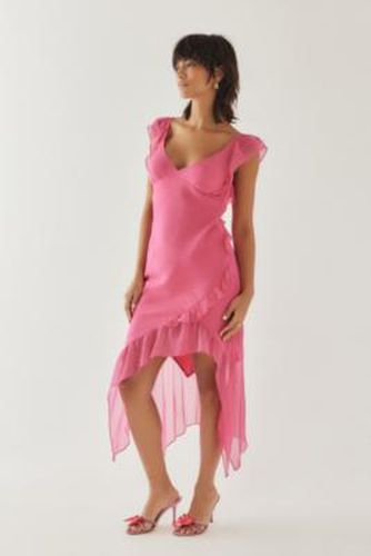 Vixen Asymmetric Midi Dress - Pink 2XS at Urban Outfitters - Light Before Dark - Modalova