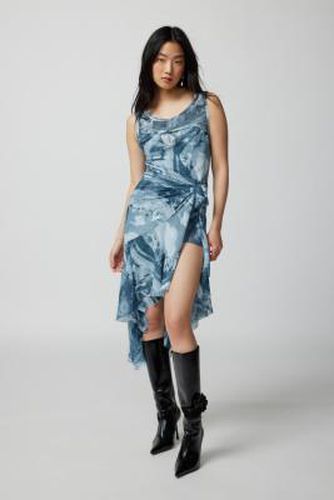 UO Andy Printed Mesh Midi Dress - Blue XS at - Urban Outfitters - Modalova