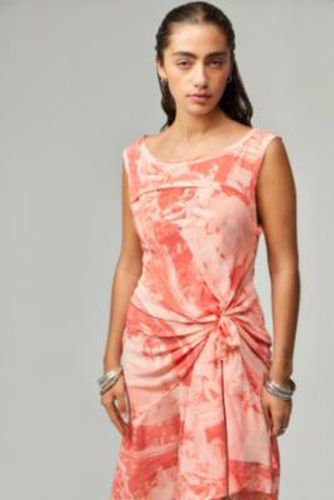 UO Andy Printed Mesh Midi Dress - Pink combo XS at - Urban Outfitters - Modalova