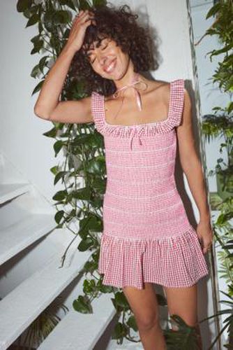 Evangalina Off-The-Shoulder Gingham Mini Dress - XL at Urban Outfitters - Kimchi Blue - Modalova