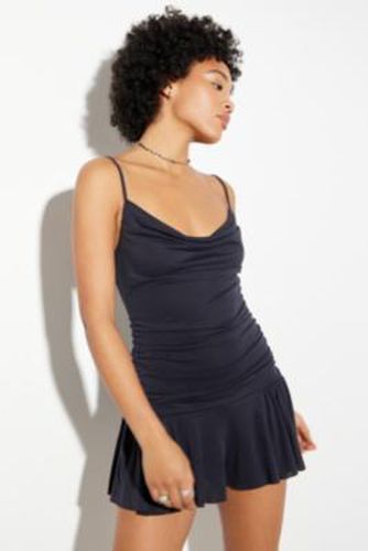 UO Arlo Cupro Playsuit - Black 2XS at - Urban Outfitters - Modalova