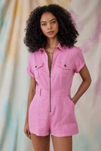 Axel Linen Utility Playsuit - Pink 2XS at Urban Outfitters - BDG - Modalova