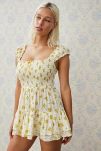 Rae Floral Playsuit - Yellow XL at Urban Outfitters - Kimchi Blue - Modalova