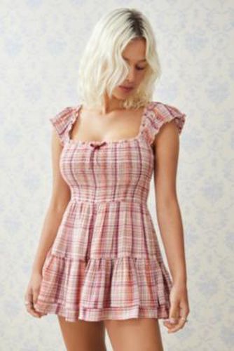 Rae Check Playsuit - Pink 2XS at Urban Outfitters - Kimchi Blue - Modalova