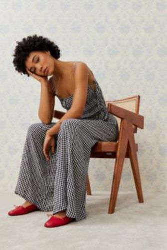 Narla Strappy Check Print Jumpsuit - Brown 2XS at Urban Outfitters - Kimchi Blue - Modalova