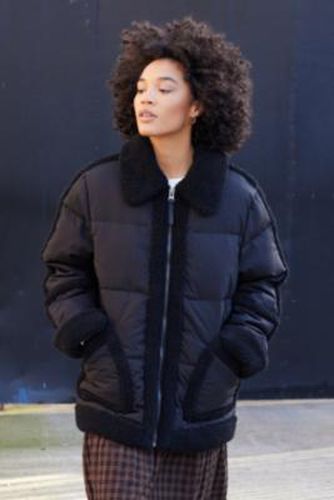 Borg Trim Puffer Coat Jacket - XS at Urban Outfitters - Kimchi Blue - Modalova