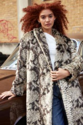 Snake Print Faux Fur Maxi Coat Jacket - XS at Urban Outfitters - Silence + Noise - Modalova