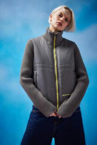 Iets frans. Grey Knit Sleeve Padded Jacket - Grey XS at Urban Outfitters - iets frans... - Modalova