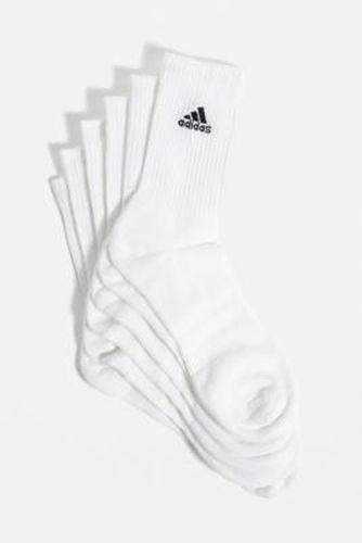 White Sports Crew Socks 3-Pack - White at Urban Outfitters - adidas - Modalova