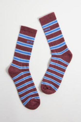 Iets frans. Burgundy & Blue Stripe Socks - Maroon at Urban Outfitters - iets frans... - Modalova