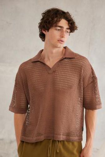 Foundation Open Stitch Polo Shirt - Brown M at Urban Outfitters - Standard Cloth - Modalova