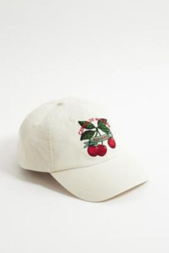 UO Embroidered Cherry Cap - Ivory at - Urban Outfitters - Modalova