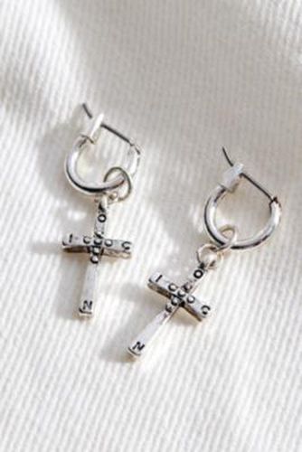 Cross Hoop Earrings - Silver at Urban Outfitters - Icon - Modalova