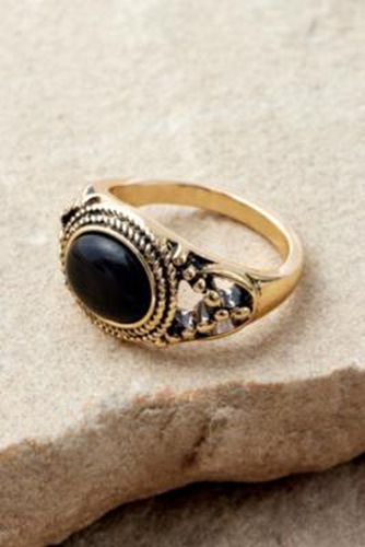 Black Stone Ring - Gold S at Urban Outfitters - Silence + Noise - Modalova