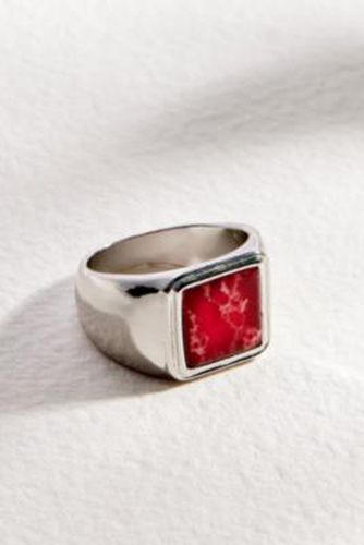 UO Plated Square Stone Ring - S at - Urban Outfitters - Modalova