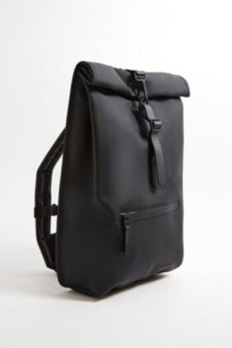 Rolltop Rucksack - Black at Urban Outfitters - RAINS - Modalova