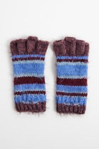 Iets frans. Burgundy Stripe Fingerless Gloves - Maroon at Urban Outfitters - iets frans... - Modalova