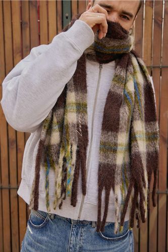 Blue Check Scarf - at Urban Outfitters - Loom - Modalova
