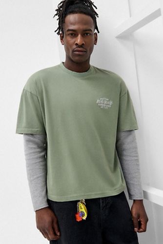 Green Waffle Long Sleeve Double Layer T-Shirt - Green M at Urban Outfitters - BDG - Modalova