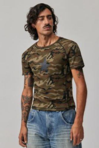 Camo Waffle Starstruck T-Shirt - Brown S at Urban Outfitters - Jaded London - Modalova