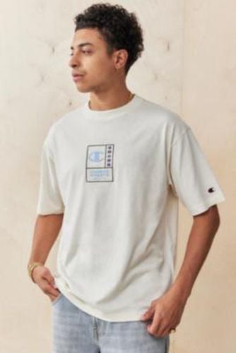 UO Exclusive Ecru Contrast Stitch T-Shirt - White S at Urban Outfitters - Champion - Modalova