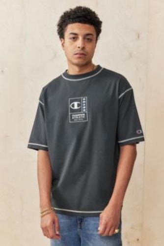 UO Exclusive Black Contrast Stitch T-Shirt - Black S at Urban Outfitters - Champion - Modalova