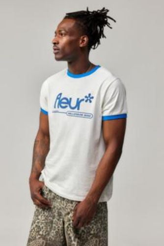 UO Fleur Ringer T-Shirt - Cream 2XS at - Urban Outfitters - Modalova