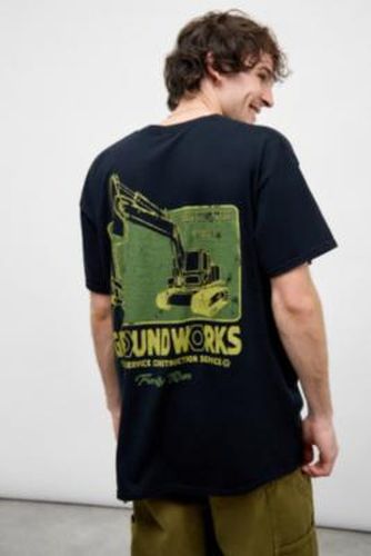 UO Black Groundworks Digger T-Shirt - Black XS at - Urban Outfitters - Modalova