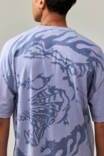 UO Exclusive Blue Flaming Tiger T-Shirt - Blue S at Urban Outfitters - Ed Hardy - Modalova