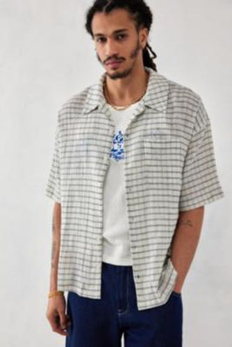 UO Ecru & Blue Window Check Shirt - Ivory S at - Urban Outfitters - Modalova