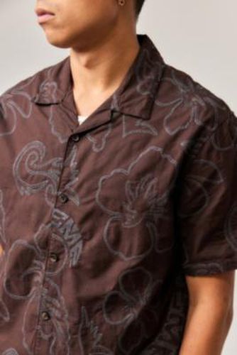 UO Exclusive Brown Embroidered Floral Shirt - Brown S at Urban Outfitters - Temp Collective - Modalova