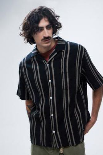 UO Black Stripe Crinkle Shirt - Black 2XS at - Urban Outfitters - Modalova