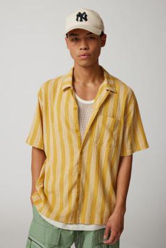 Liam Gold Stripe Crinkle Shirt - Gold XL at Urban Outfitters - Standard Cloth - Modalova